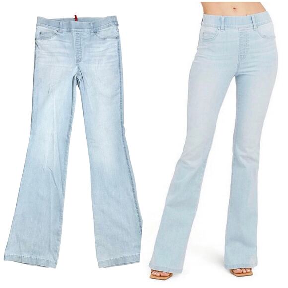 Spanx Denim - Spanx | Women | Light Wash Flare Leg High Rise Denim Stretch Pants | XL Tall